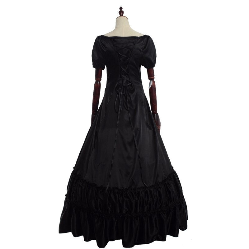 Ball Gowns Women Lolita Victorian Dress Retro Vintage Colonial Civil War Gothic Satin Evening Party Dresses - Vimost Shop