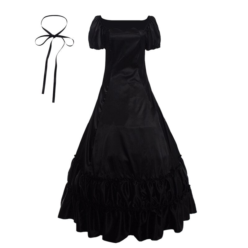 Ball Gowns Women Lolita Victorian Dress Retro Vintage Colonial Civil War Gothic Satin Evening Party Dresses - Vimost Shop