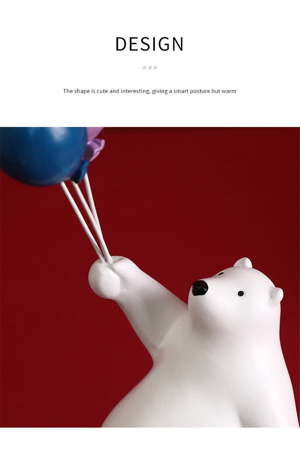 Balloon Bear Figurines For Interior Creative Resin Statue Nordic Home Decoration Wall Mount Modern Figurine Room Decoration - Vimost Shop