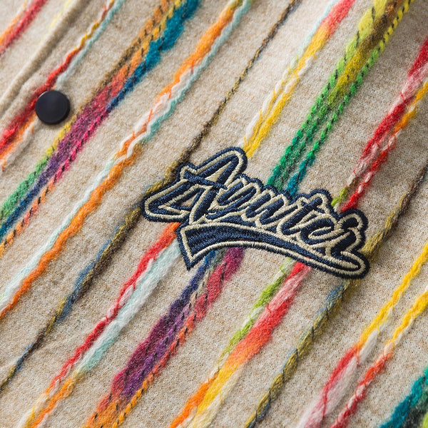 Baseball Jacket Men Colorful Knitted Striped Letter Embroidery Streetwear Men Loose Hip Hop Hipster Bomber Coats Autumn - Vimost Shop