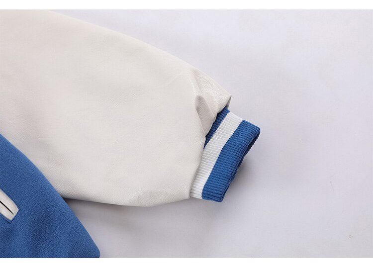 Baseball Jacket Men Furry Bear Patchwork Embroidery Letter Track Coats College Style Casual Outwears Couple Streetwear - Vimost Shop