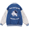 Baseball Jacket Men Furry Bear Patchwork Embroidery Letter Track Coats College Style Casual Outwears Couple Streetwear - Vimost Shop