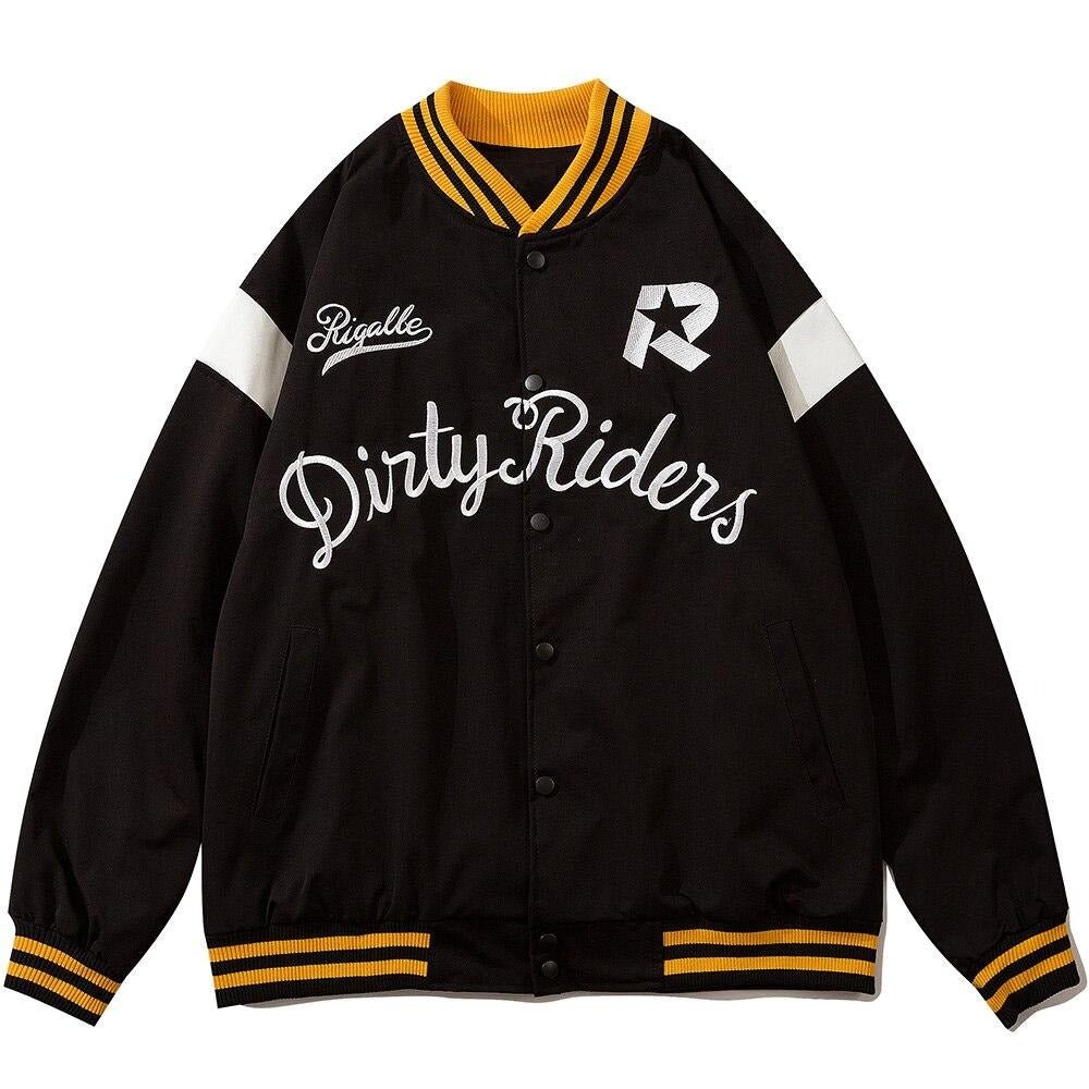 Baseball Jacket Men Star Letter Embroidery Patchwork Bomber Coats Autumn Retro Fashion High Street All-match Streetwear - Vimost Shop