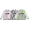 Baseball Jacket Men Tie Dye Checkerboard Printed Patchwork Bomber Coats V-Neck Harajuku College Style Streetwear Spring - Vimost Shop
