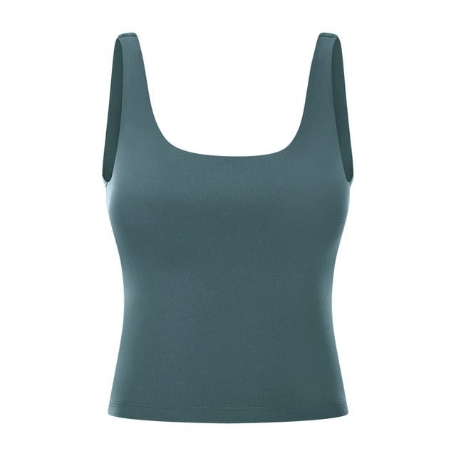 BASIC Longer-line Version Padded Workout Gym Crop Vest Women Naked Feel Fitness Yoga Sport Crop Top Sleeveless Shirts - Vimost Shop