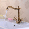 Basin Faucets Antique Brass Bathroom Sink Faucet 360 Degree Swivel Spout Double Cross Handle Bath kitchen Mixer Taps - Vimost Shop
