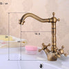 Basin Faucets Antique Brass Bathroom Sink Faucet 360 Degree Swivel Spout Double Cross Handle Bath kitchen Mixer Taps - Vimost Shop