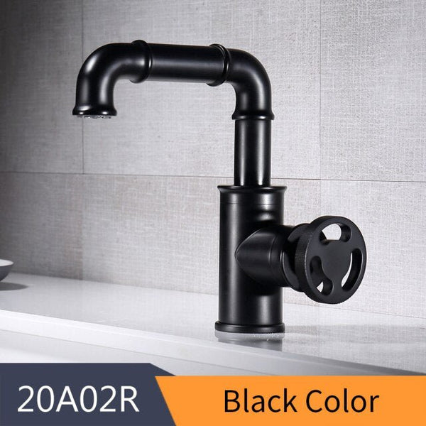 Basin Faucets Black Color Brass Crane Bathroom Faucets Hot and Cold Water Mixer Tap Contemporary Mixer Tap torneira - Vimost Shop