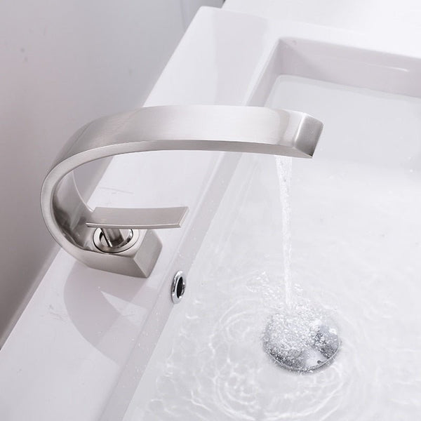 Basin Faucets Modern Bathroom Mixer Tap Brass Washbasin Faucet Single Handle Single Hole Elegant Crane For Bathroom - Vimost Shop