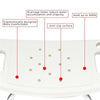 Bath Chair Bathroom Stool Aluminum Alloy Lift Bath Chair 8 Files PE Bench Rubber Mat White[US-W] - Vimost Shop