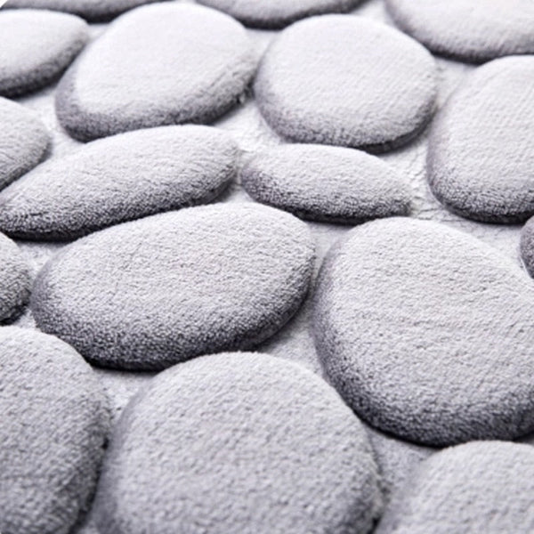 Bathroom carpet Memory Foam Rug Coral Fleece Mats Set Non-Slip Pebble Flannel pad Floor Carpet Set Mattress for Bathroom Decor - Vimost Shop
