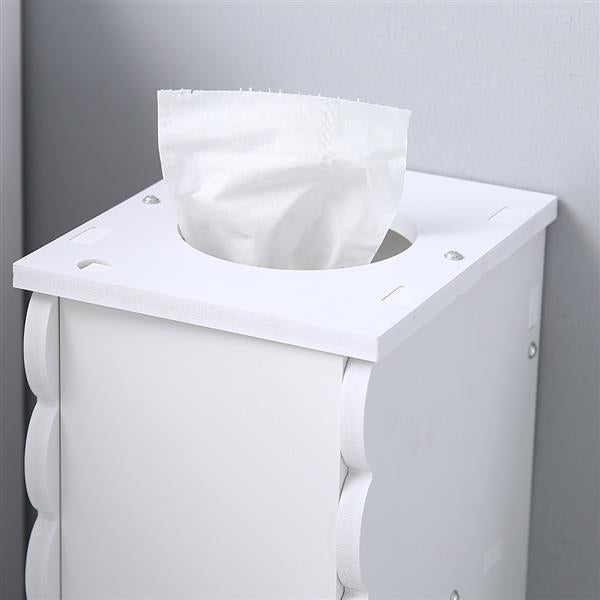 Bathroom Narrow Cabinet Paper Towel Storage Pvc 67.5cm High Waterproof Easy to Clean Easy assembly(16.5x19.5x67.5)cm White[US-W] - Vimost Shop