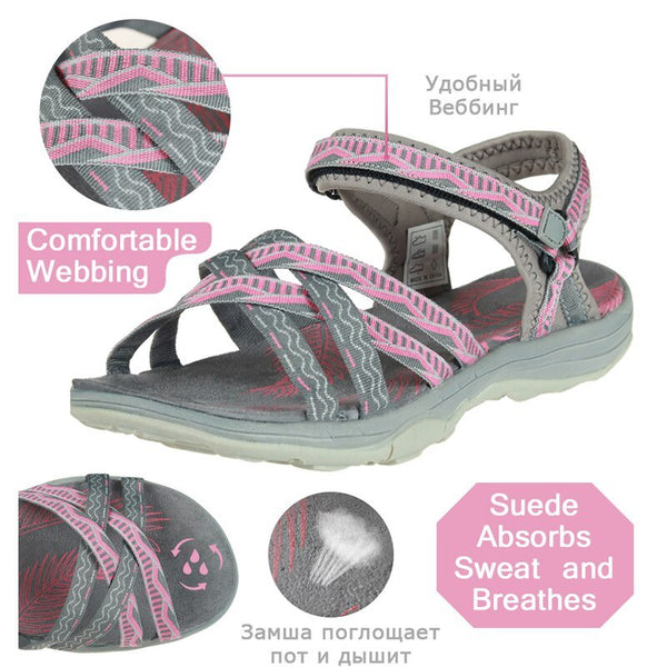 Beach Sandals Women Summer Outdoor Flat Sandals Ladies Open Toe Shoes Lightweight Breathable Walking Hiking Sandals - Vimost Shop