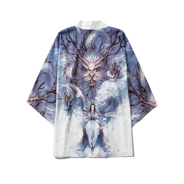 Beauty Samurai Traditional Kimono Japanese Anime Clothes Cardigan Cosplay Men Women Yukata Female Shirt Blouse - Vimost Shop