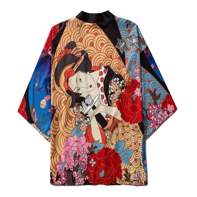 Beauty Samurai Traditional Kimono Japanese Anime Clothes Cardigan Cosplay Men Women Yukata Female Shirt Blouse - Vimost Shop