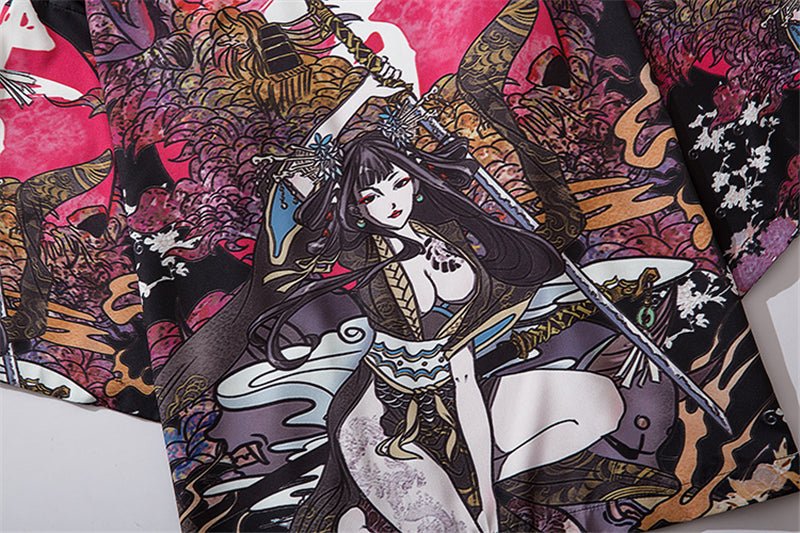 Beauty Samurai Traditional Kimono Japanese Anime Clothes Cardigan Cosplay Men Women Yukata Female Shirt Blouse - Vimost Shop