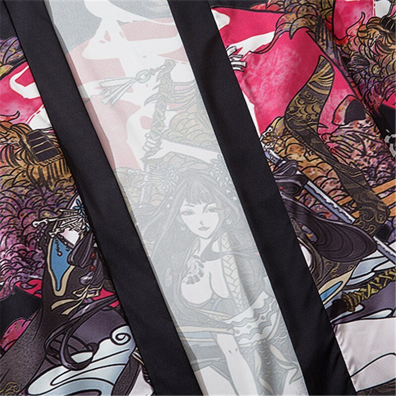 Beauty Samurai Traditional Kimono Japanese Anime Clothes Cardigan Cosplay Men Women Yukata Female Shirt Blouse - Vimost Shop