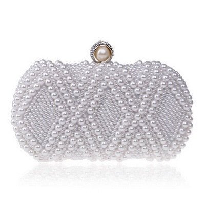 Beded women evening bags diamonds shell lady small day clutches party dinner wedding bridal hollow pearl handbags purse - Vimost Shop