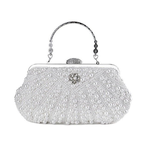 Beded women evening bags diamonds shell lady small day clutches party dinner wedding bridal hollow pearl handbags purse - Vimost Shop