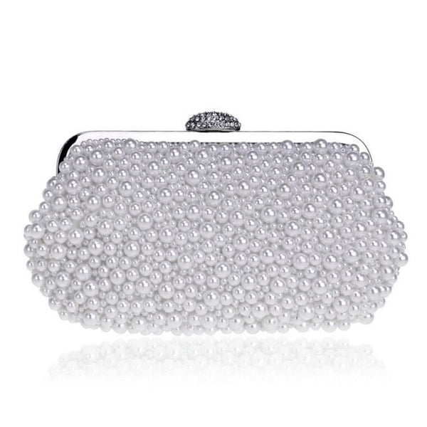 Beded women evening bags diamonds shell lady small day clutches party dinner wedding bridal hollow pearl handbags purse - Vimost Shop