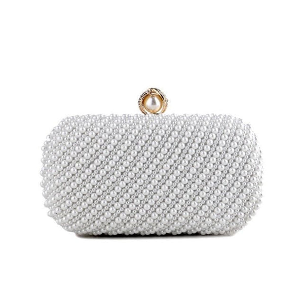 Beded women evening bags diamonds shell lady small day clutches party dinner wedding bridal hollow pearl handbags purse - Vimost Shop