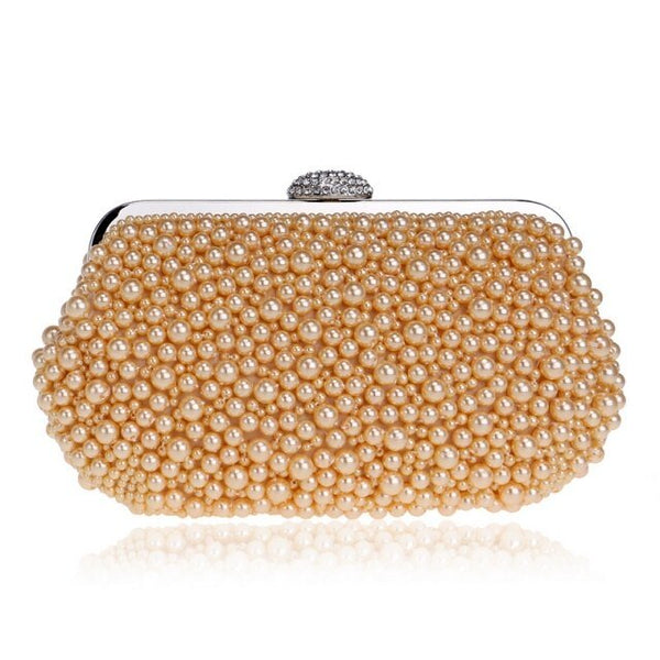 Beded women evening bags diamonds shell lady small day clutches party dinner wedding bridal hollow pearl handbags purse - Vimost Shop