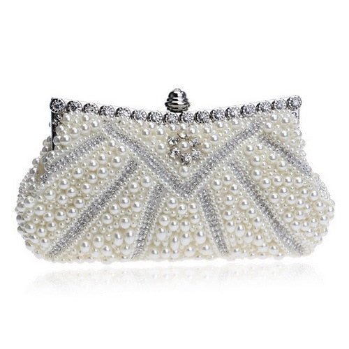 Beded women evening bags diamonds shell lady small day clutches party dinner wedding bridal hollow pearl handbags purse - Vimost Shop