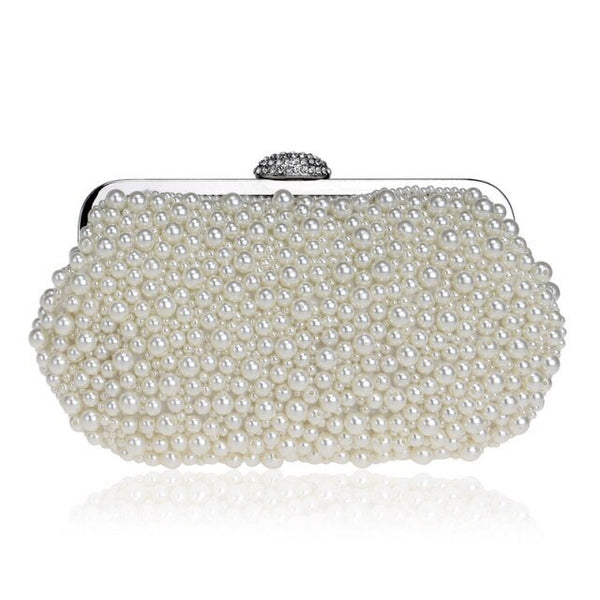 Beded women evening bags diamonds shell lady small day clutches party dinner wedding bridal hollow pearl handbags purse - Vimost Shop