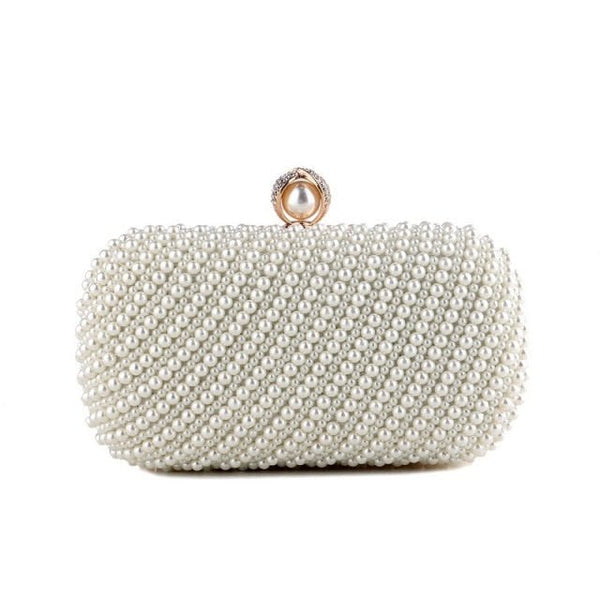 Beded women evening bags diamonds shell lady small day clutches party dinner wedding bridal hollow pearl handbags purse - Vimost Shop