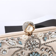 Beige Black Evening Clutch Bag Women Bags Wedding Shiny Handbags Bridal Metal Clutches Bag Chain Shoulder Bag - Vimost Shop