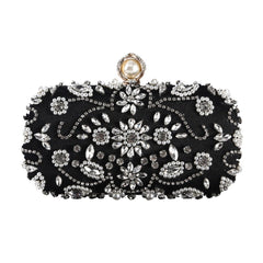 Beige Black Evening Clutch Bag Women Bags Wedding Shiny Handbags Bridal Metal Clutches Bag Chain Shoulder Bag - Vimost Shop