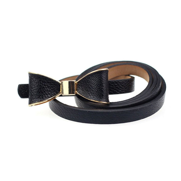 Belt For Women Elegant Fashion Candy Leather Belt Lady Skinny Butterfly Bow Waist Elastic Waistband Dress Accessories - Vimost Shop