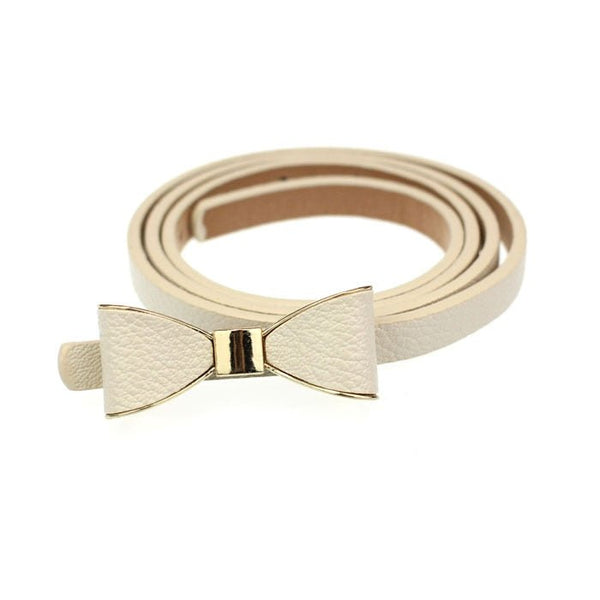 Belt For Women Elegant Fashion Candy Leather Belt Lady Skinny Butterfly Bow Waist Elastic Waistband Dress Accessories - Vimost Shop