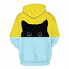 Black and white cat 3D Pouplar hoodie woman kawaii harajuku summer and fall casual top plus 6XL - Vimost Shop