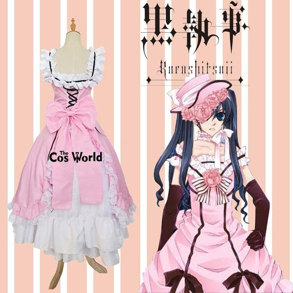 Black Butler Kuroshitsuji Ciel Phantomhive Sleeveless Lace Maid Court Full Dress Uniform Outfit Anime Cosplay Costumes - Vimost Shop