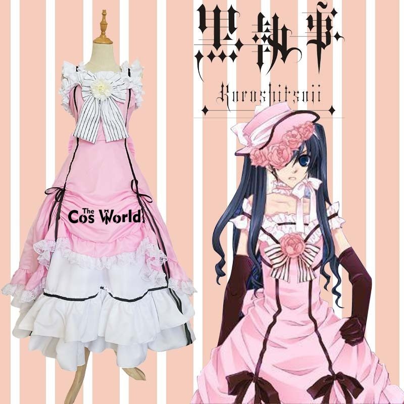 Black Butler Kuroshitsuji Ciel Phantomhive Sleeveless Lace Maid Court Full Dress Uniform Outfit Anime Cosplay Costumes - Vimost Shop