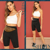 Black Casual Solid Crop Wide Waistband Leggings Summer Modern Lady Women Pants Trousers - Vimost Shop