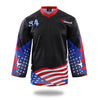 Black Design America Flag Hockey Jersey - Vimost Shop