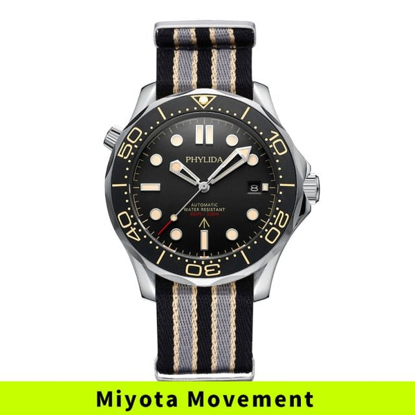 Black Dial PT5000 MIYOTA Automatic Watch DIVER 200M 007 NTTD Style Sapphire Crystal Solid Bracelet Waterproof 20Bar - Vimost Shop