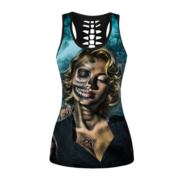 Black Digital Girl Printing Streetwear Vest For Women Gothic Summer Slim Sleeveless Tops Plus Size Tank Top - Vimost Shop