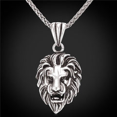 Black Lion Charms Necklace Rock Punk Style Men/Women Retro Jewelry Gold Color Stainless Steel Chain Necklace & Pendant - Vimost Shop