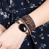 Black Onyx Woven Wrap Bracelets Bohemian Bracelet Drops hipping Mix 5 Strands Leather Bracelet - Vimost Shop