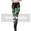 Black Starry Green Octopus Printed Gothic Style Leggings for Women Fantastic Elastic Waist Ankle Pants - Vimost Shop