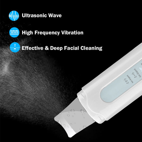 Blackhead Removal Skin Scrubber Ion Vibration Acne Exfoliating Peeling Spatula Ultrasonic Deep Face Cleaning Pore Cleaner Tool - Vimost Shop