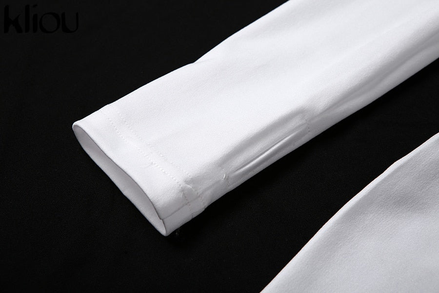 Black/white Sexy Bodycon tracksuit Jumpsuit Women fitness Romper Long Sleeve - Vimost Shop