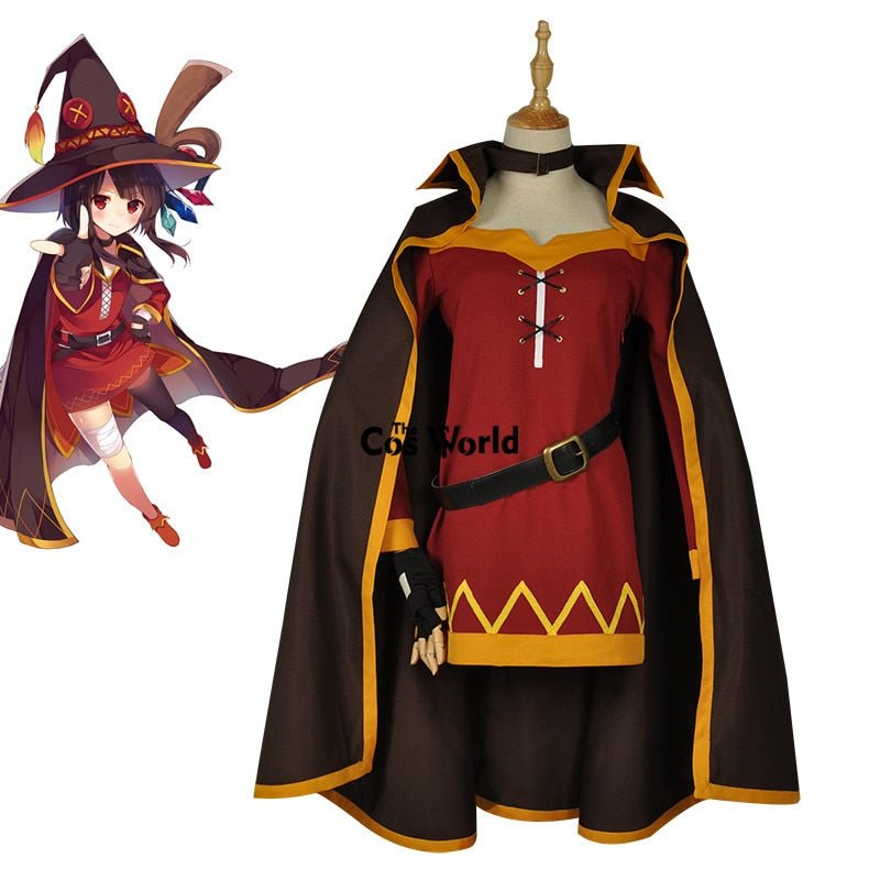 Blessing on this Wonderful World Megumin Cloak Dress Uniform Outfit Anime Cosplay Costumes - Vimost Shop