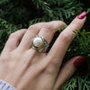 Blooming Hot Design Pearl Rings for Women Creative-Wedding-Engagement Gothic Jewelry Black Gold Color - Vimost Shop