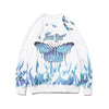 Blue Flame Butterfly Print Sweatshirt Streetwear Harajuku Pullover Autumn Black Sweat Shirt Hoodie Hip Hop Men Clothing - Vimost Shop