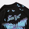 Blue Flame Butterfly Print Sweatshirt Streetwear Harajuku Pullover Autumn Black Sweat Shirt Hoodie Hip Hop Men Clothing - Vimost Shop