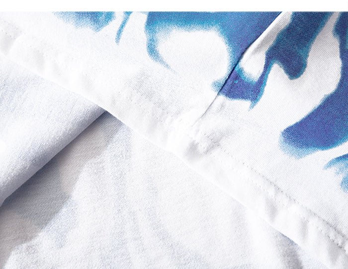 Blue Flame Butterfly Printed T Shirt Men Harajuku Streetwear Short Sleeve Casual Cotton Crew Neck Tees Shirt - Vimost Shop